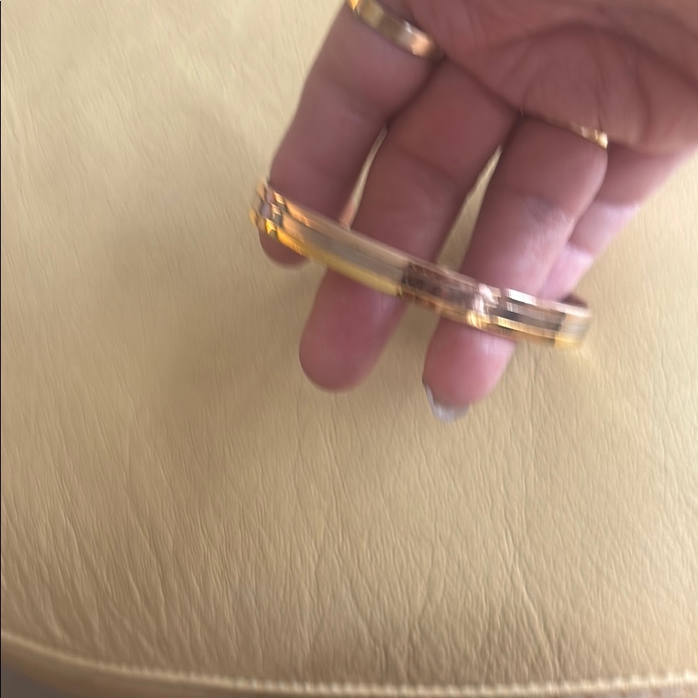 Elegant 24k electroplated tri color Bangle Bracelet